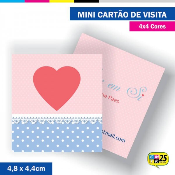 Detalhes do produto Mini Cartão de Visita - 4x4 cores - 4,8x4,4cm