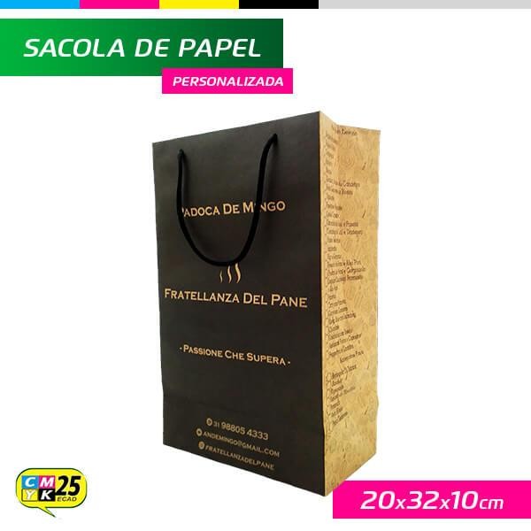 Detalhes do produto Sacola de Papel Kraft Personalizada - 20x32x10cm - 1.000 Unid.