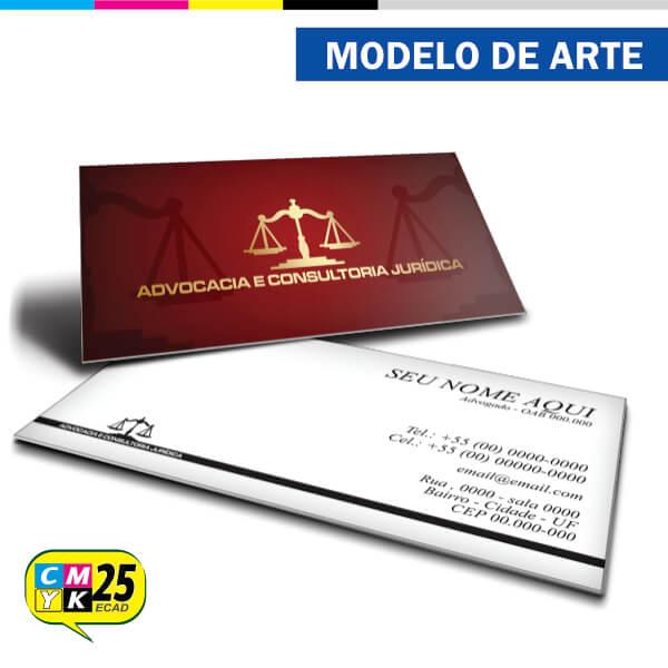 Cartão de Visita Advogado - Vermelho e Dourado