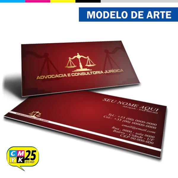 Cartão de Visita Advogado - Vermelho e Dourado