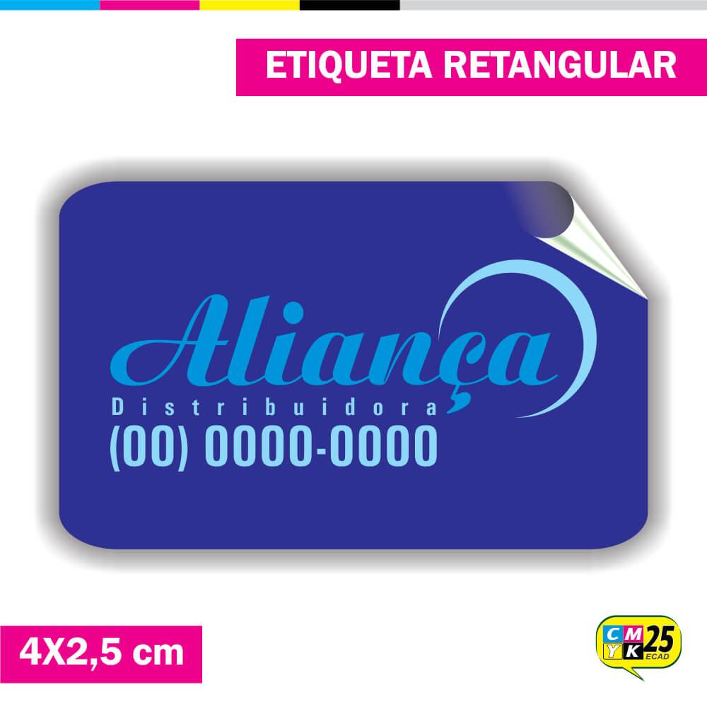Etiqueta Retangular em Vinil Transparente - 4x2,5cm