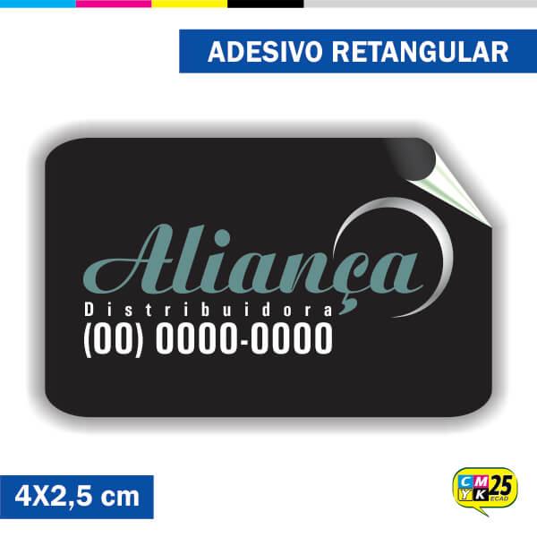 Adesivo Retangular em Papel - 4x2,5cm