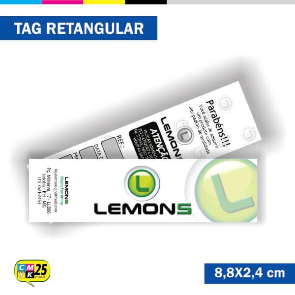 Tag  4x1 - Retangular - 2000 Unid. - 8,8x2,4cm + Furo 5mm