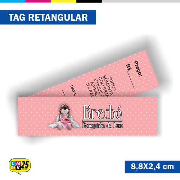 Tag 4x4 - Retangular - 2000 Unid. - 8,8x2,4cm + Furo 5mm