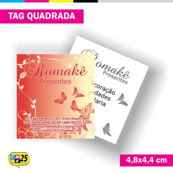 Tag 4x1 - Quadrada - 2000 Unid. - 4,8x4,4cm + Furo 5mm + Arte Final
