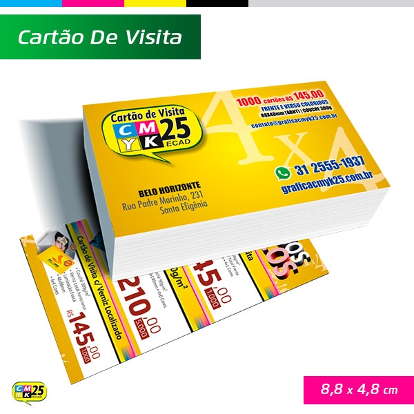 Cartão de Visita Verniz Localizado - 4X4 - 1000 Unid.