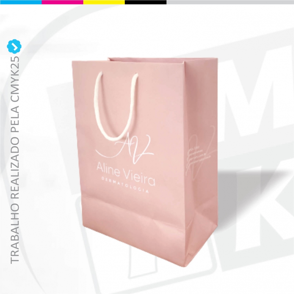 Sacola de Papel Apergaminhado Personalizada - 17,5x24x9,5cm - 1 Cor Pantone - 1.000 unid.